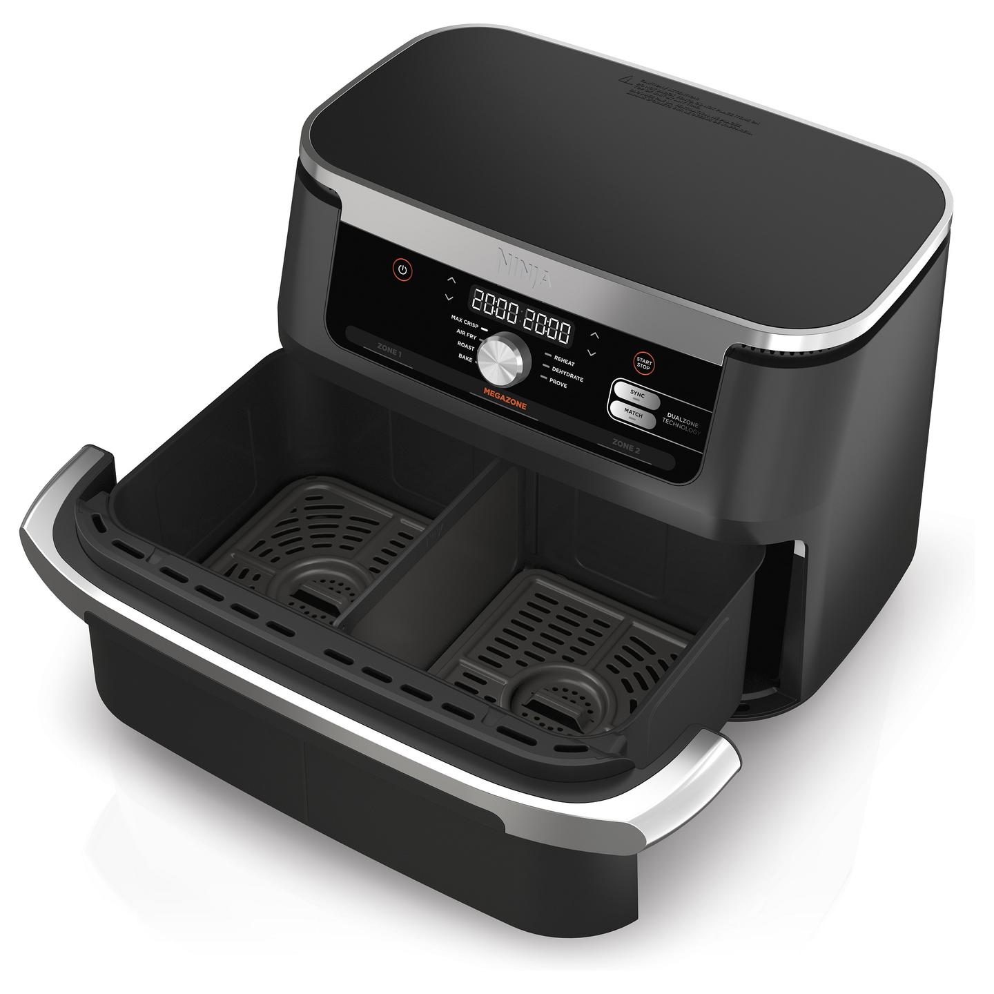 Fryer Ninja Foodi FlexDrawer AF500EU, 10,4 L, 2470 W, 2 Zona nga 5,2 L, 7 Funksione - Zezë/Bardhë - 8