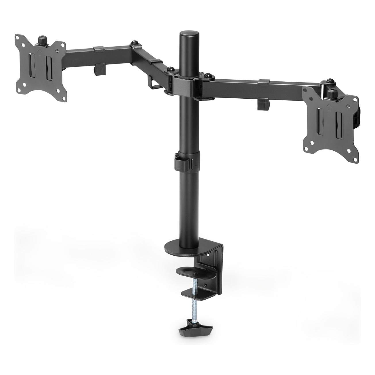 Mbajtëse për Monitor DIGITUS / 15″–32″ / deri në 16 kg / për 2 Monitorë / Lartësi të Rregullueshme - Zezë