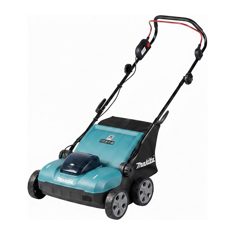 Vertikulator me Bateri Makita DUV320Z, 18V, Gjerësi Pune 320mm, Thellësi Pune -8 deri +4mm, Shportë 30L - Blu/Zezë