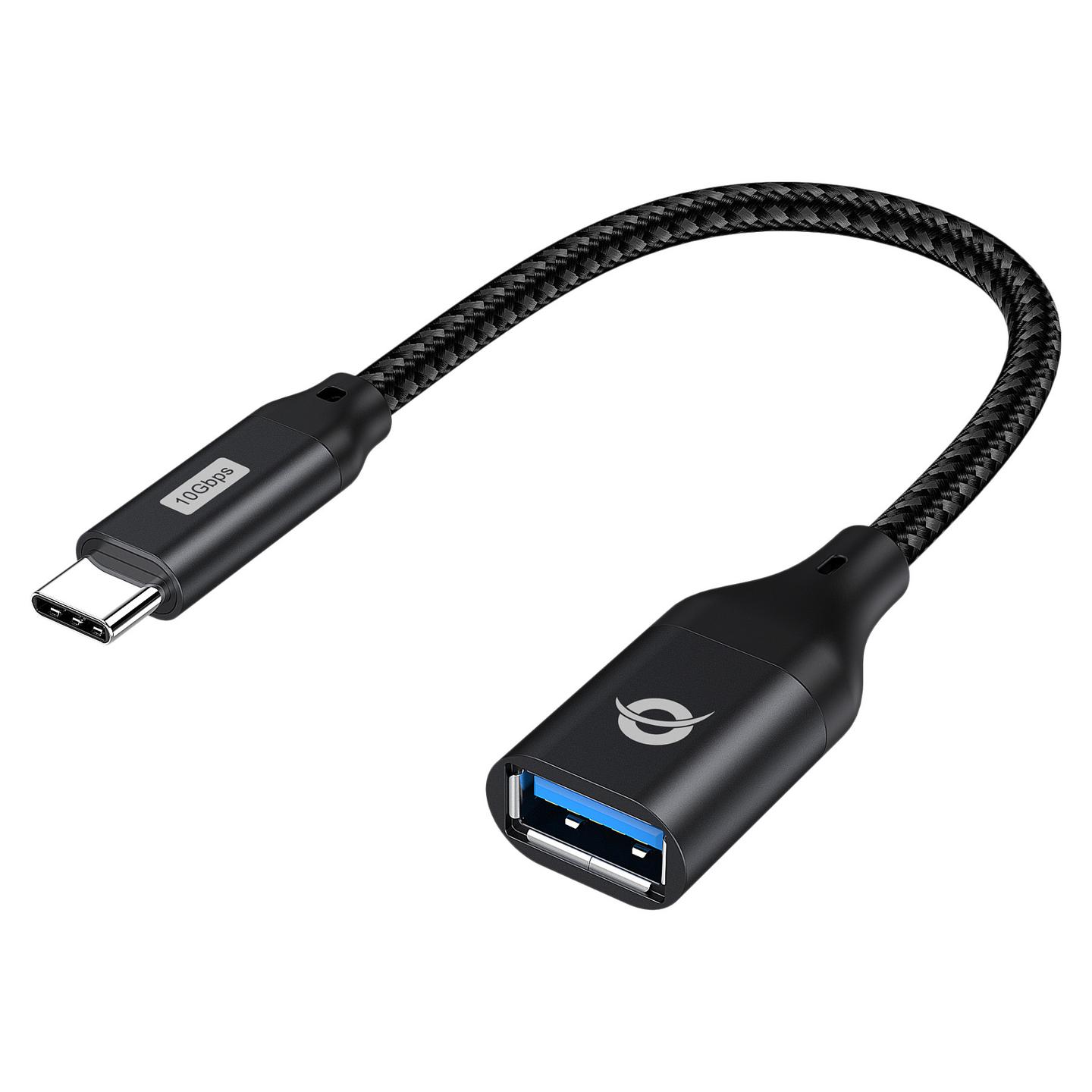 Adapter Conceptronic ABBY18B, USB-C Mashkull në USB-A Femër, USB 3.2 Gen 2, 10Gbps, 0.15m - Zezë