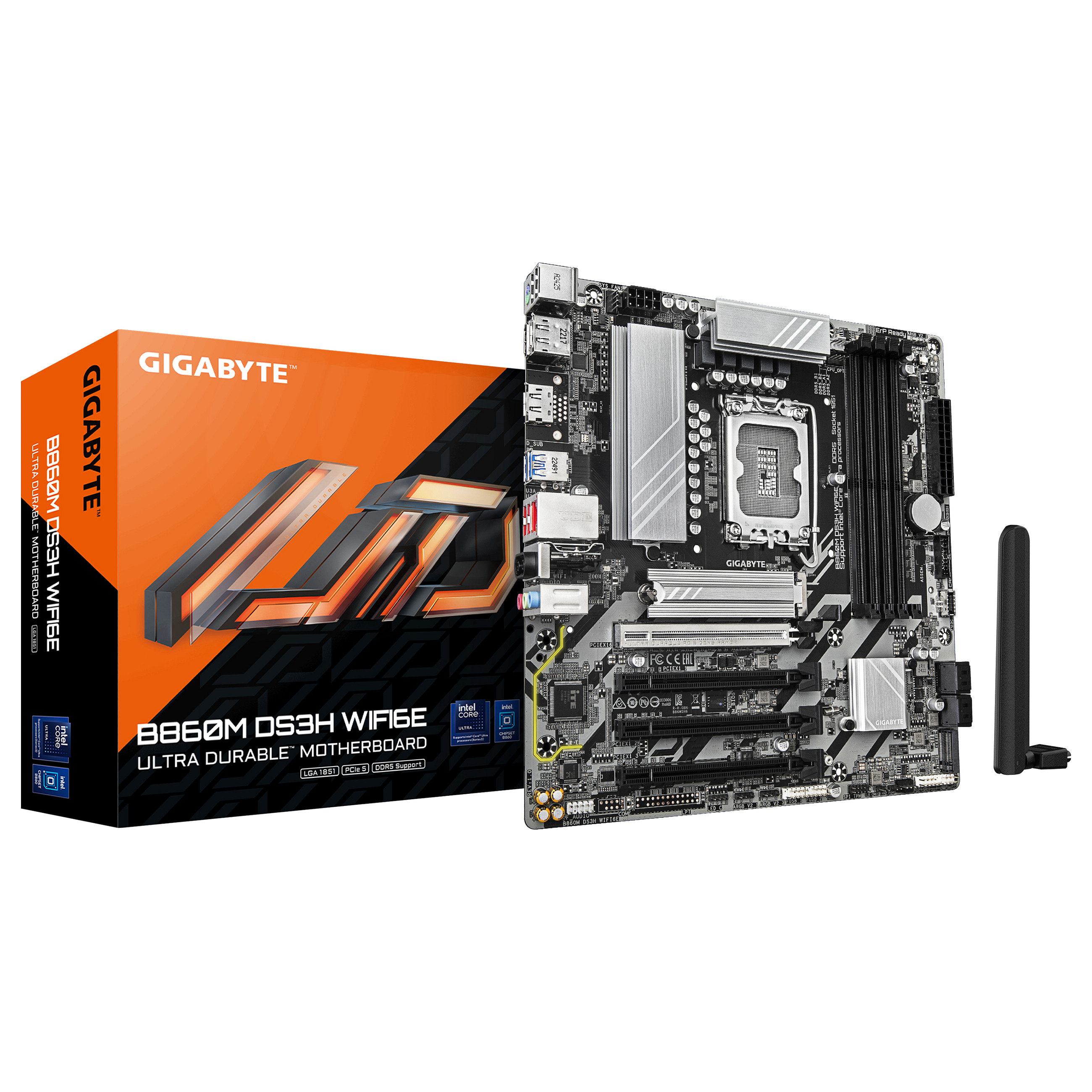 Pllakë Amë MB Intel LGA1851 Gigabyte B860M DS3H WIFI6E DDR5 - 1