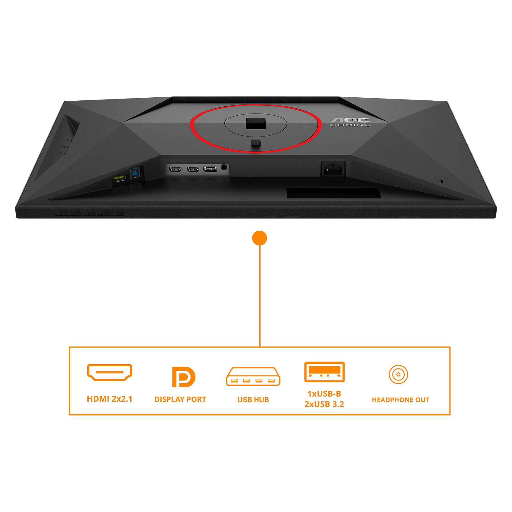Monitor Gaming AOC Q27G4SRU / 27" / Quad HD Fast IPS / LED / 320 Hz / 0.3 ms / HDMI+USB+DP+HDCP - Zezë/Kuqe - 3