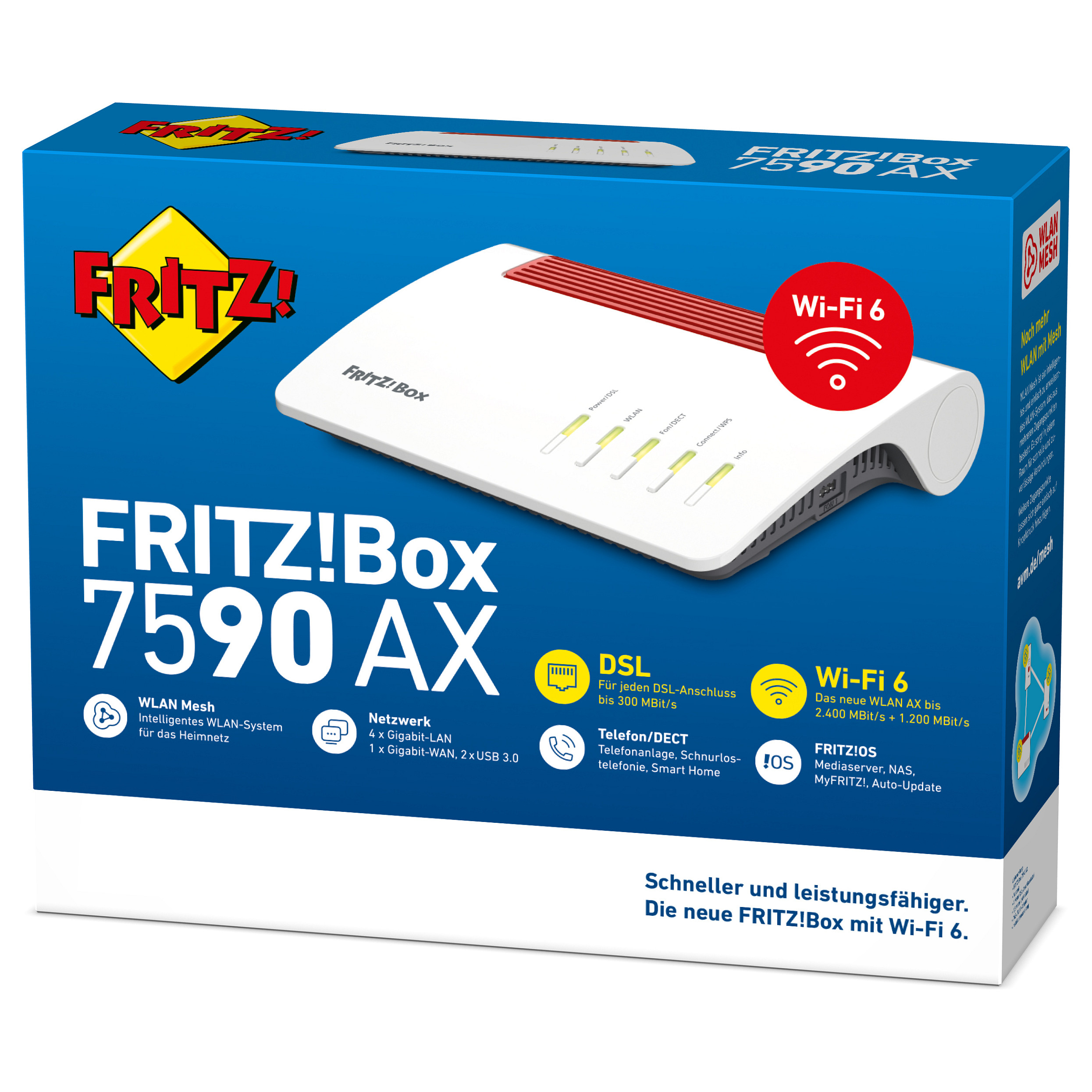 Ruter AVM Fritz!Box 7590 AX WiFi-6 pa S0 - 4