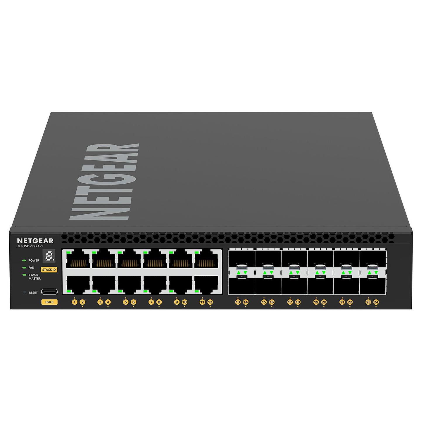 NETGEAR M4350-12X12F 24-Port 10G – 12× Multi-Gig RJ45, 12× SFP+, L3 Managed – Zezë - 1