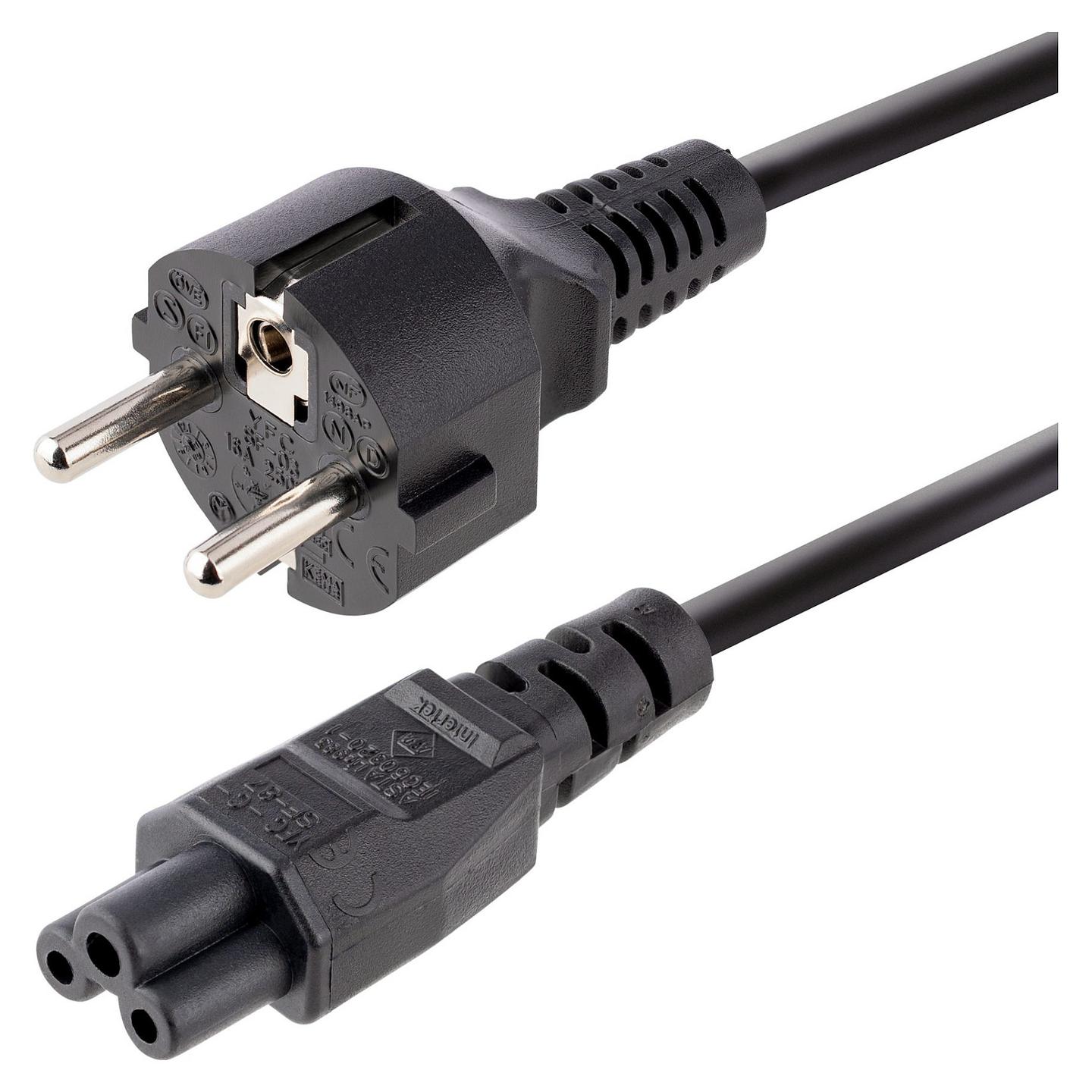Kabllo për Furnizim me Energji StarTech.com 753E-3M-POWER-LEAD, CEE 7/7 në IEC C5, 3m, 250V, 2.5A, 18AWG - Zezë