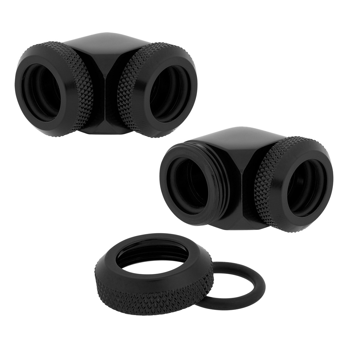 Aksesor për Ftohës Corsair Hydro X Series XF Hardline 90° / 12mm OD / 2 copë / G1/4" BSPP / Custom Watercooling – Zezë - 4