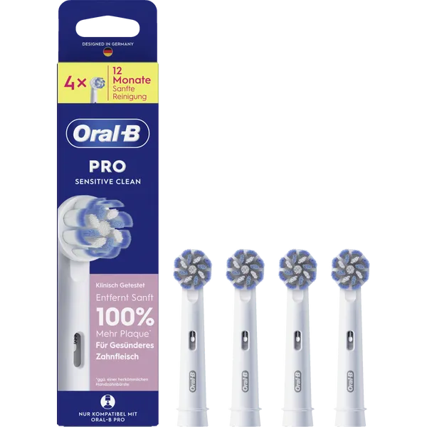 Oral-B Attachable toothbrush Pro Sensitive Clean / 015394 Multicoloured 4-Pack