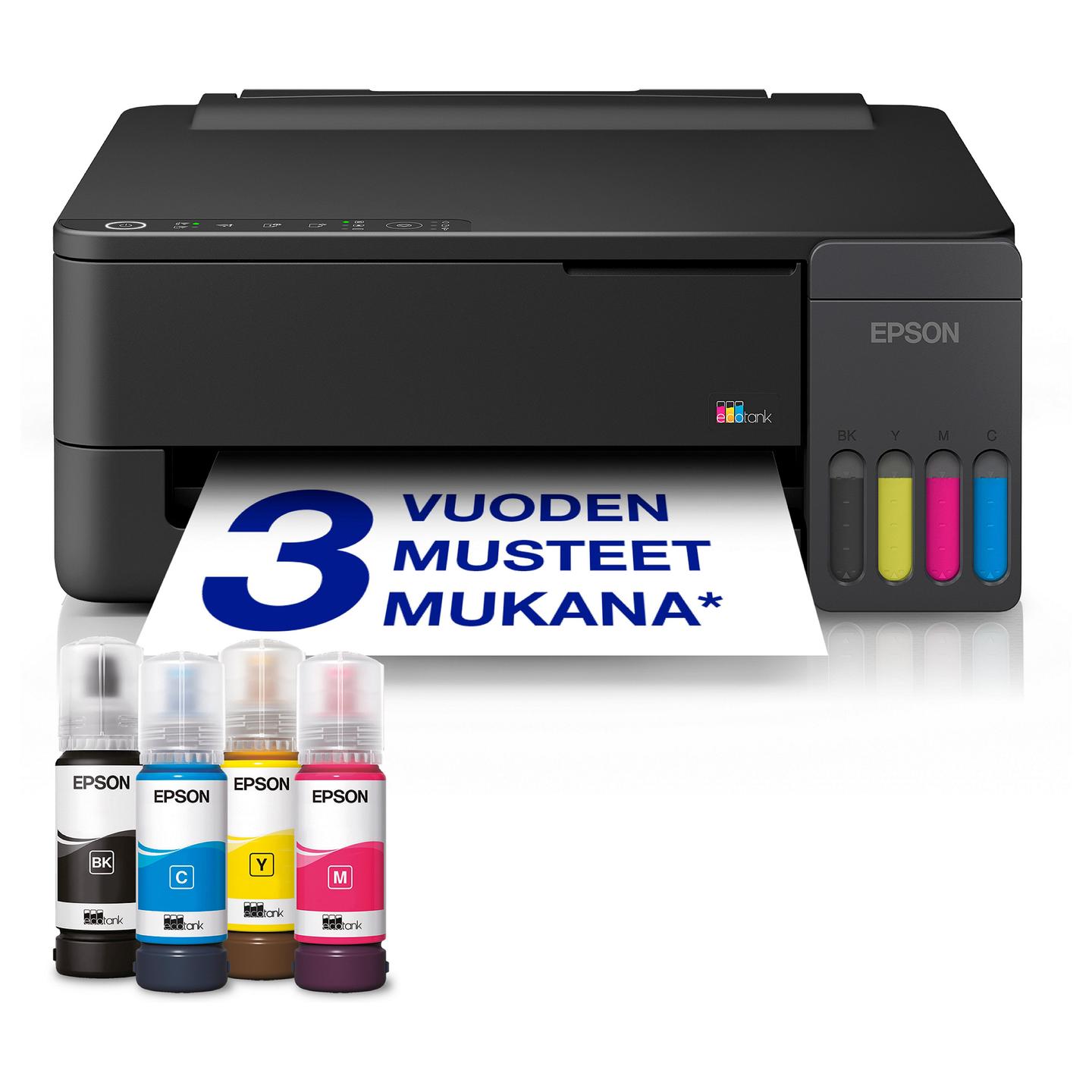 Printer Inkjet Epson EcoTank ET-1910 / A4 / 4 Ngjyra / 5760 × 1440 DPI / 11 ppm / Wi-Fi / USB - Zezë
