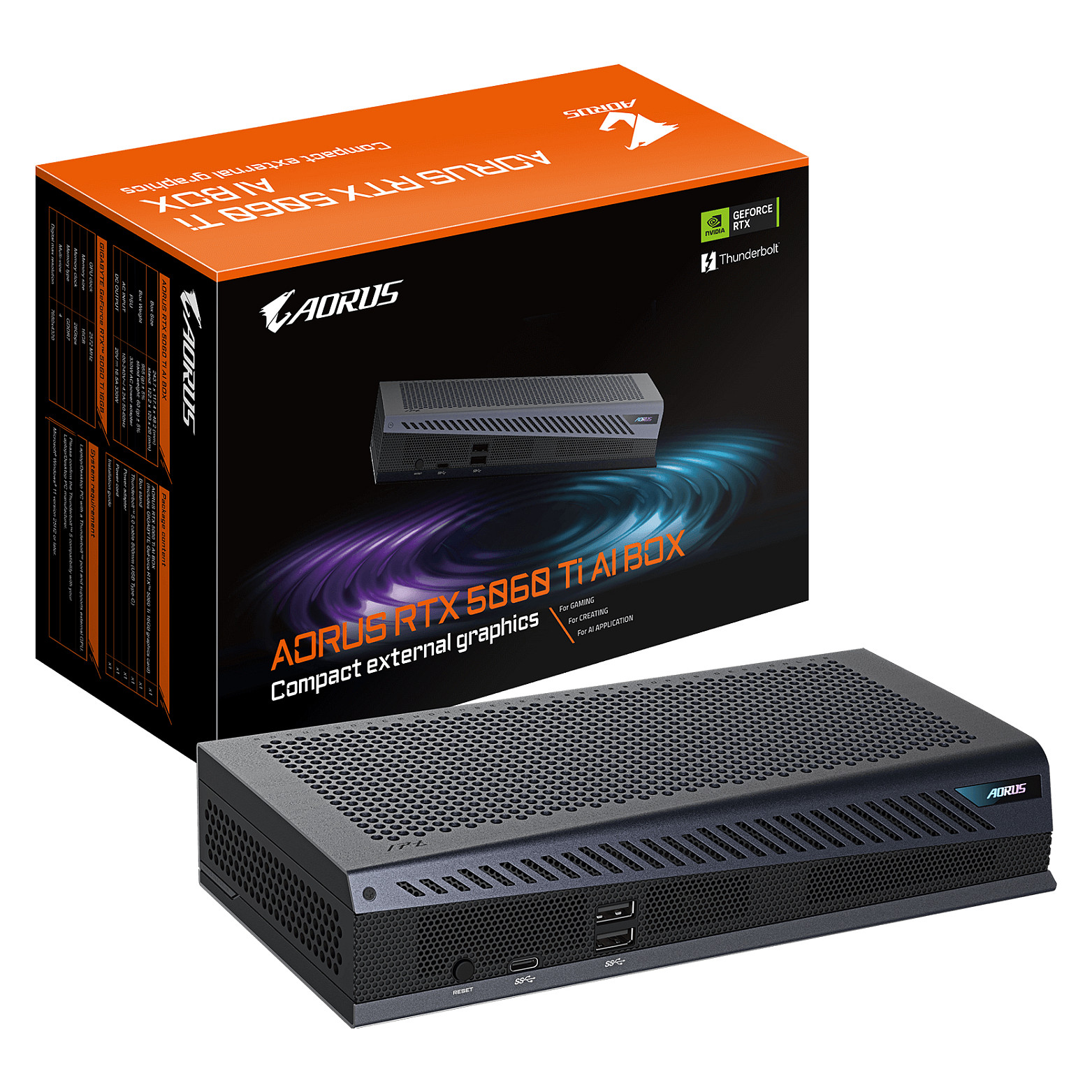 Kartelë Grafike NVIDIA GeForce RTX 5060 Ti / 16GB GDDR7 / 128-bit / GIGABYTE AORUS AI BOX