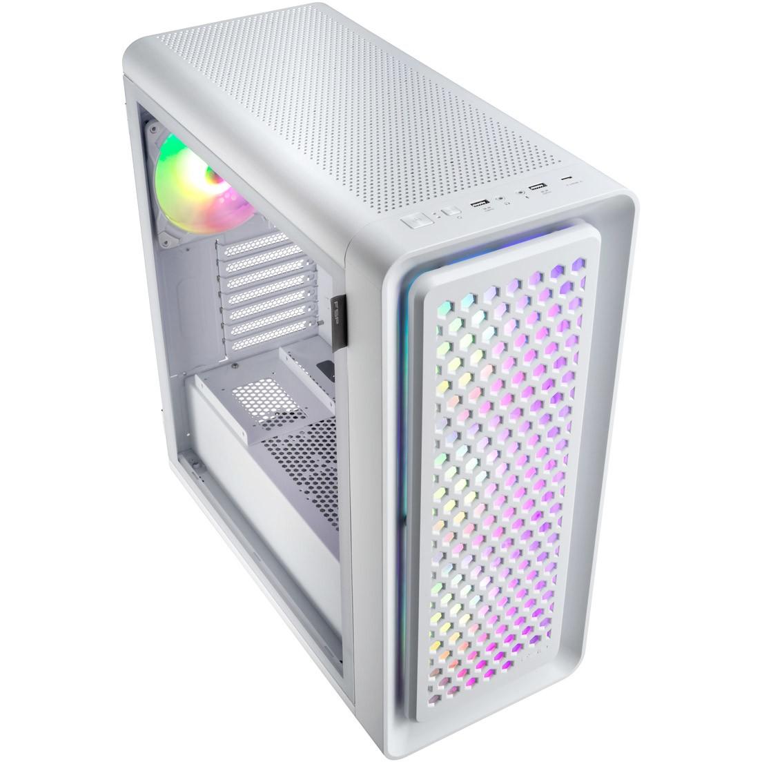 Kasë FSP CUT593P / ATX Mid-Tower / 3x140mm ARGB (Para) + 1x140mm ARGB (Prapa) / USB 3.0 + USB 3.2 Gen2 Type-C / 2 Panele Xhami të Temperuar – Bardhë - 2