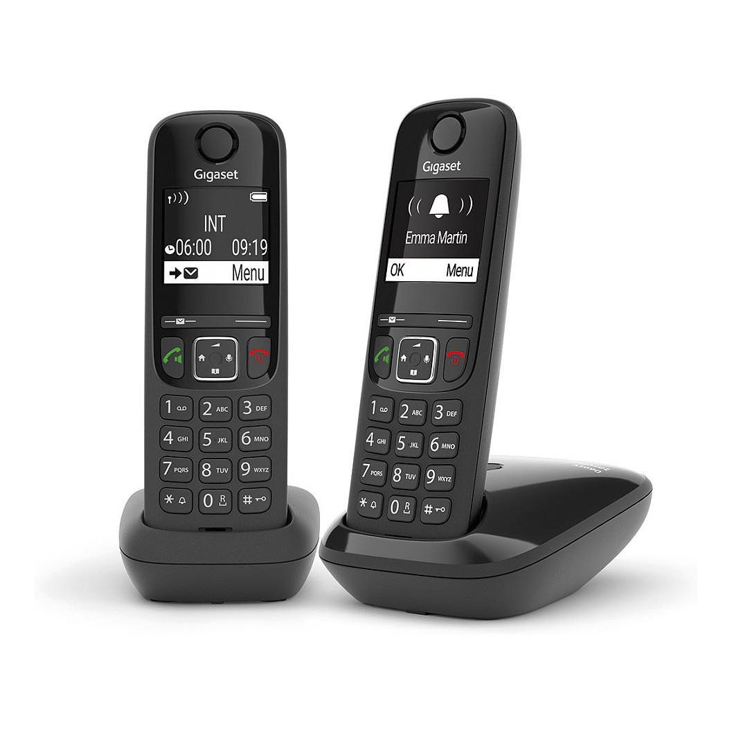 Telefon DECT Gigaset AS690 Duo, 2 Handset, 2", LCD, 96x64, DECT/GAP, Hands-Free, 100 Kontakte - Zezë