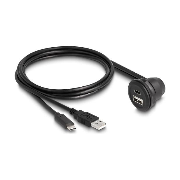 Adapter USB DeLOCK 88103 / USB-A femër në USB-A femër / USB 2.0 / 480 Mbps - Zezë - 1