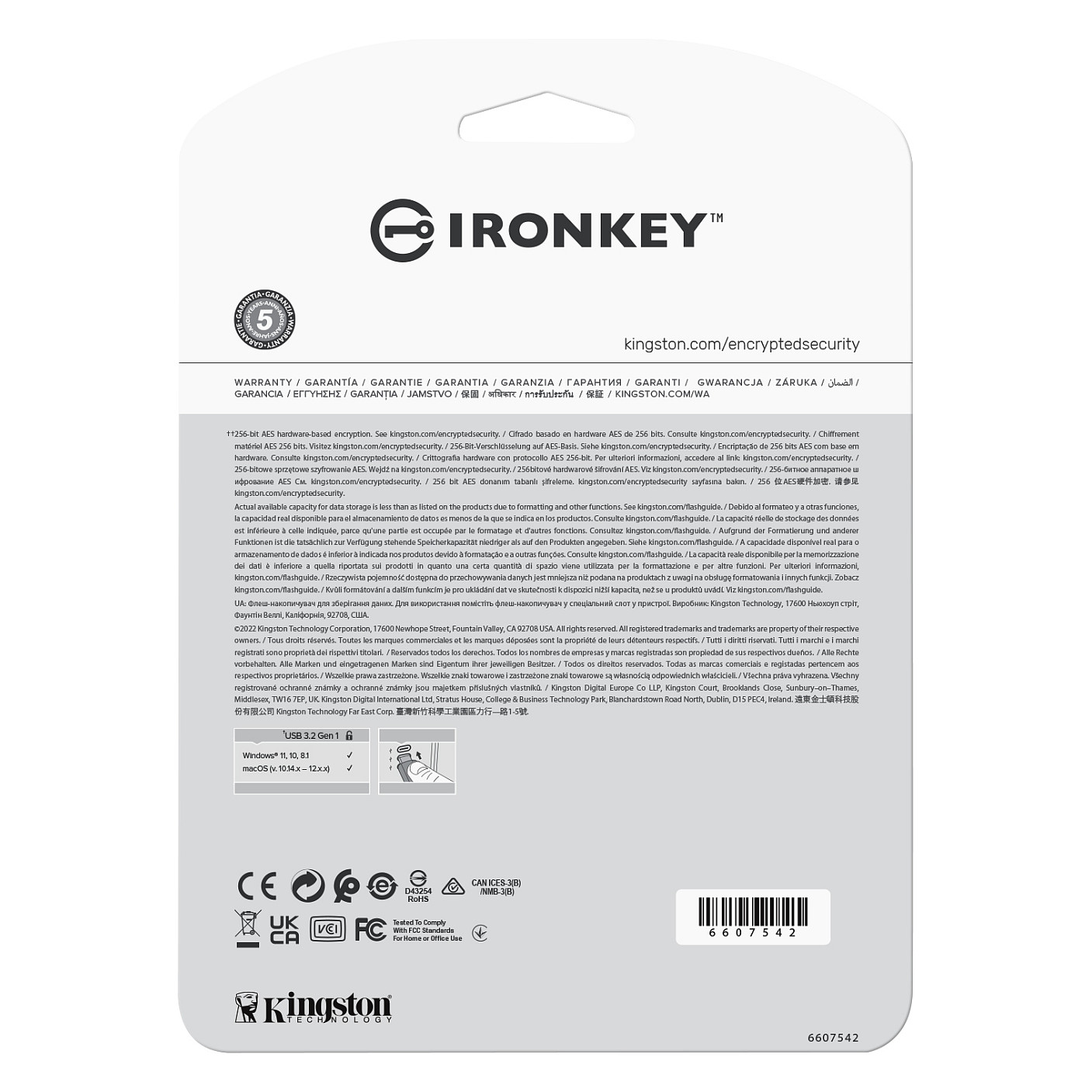 USB Flash Drive STICK 32GB Kingston IronKey Vault Privacy 50 - Blu - 4