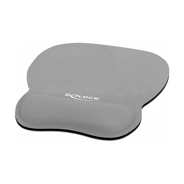 Mauspad Ergonomik DeLOCK 12698 me Mbështetëse Kyqi  / 245 x 206 x 20mm  - Hiri