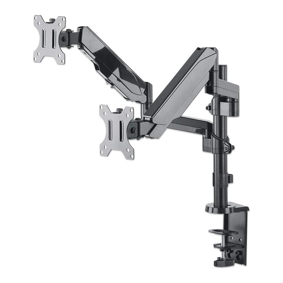 Mbajtëse për Monitor Manhattan 461597 / 2 Monitorë / 17"-32" / 8kg / Full Motion Gas Spring - Gri