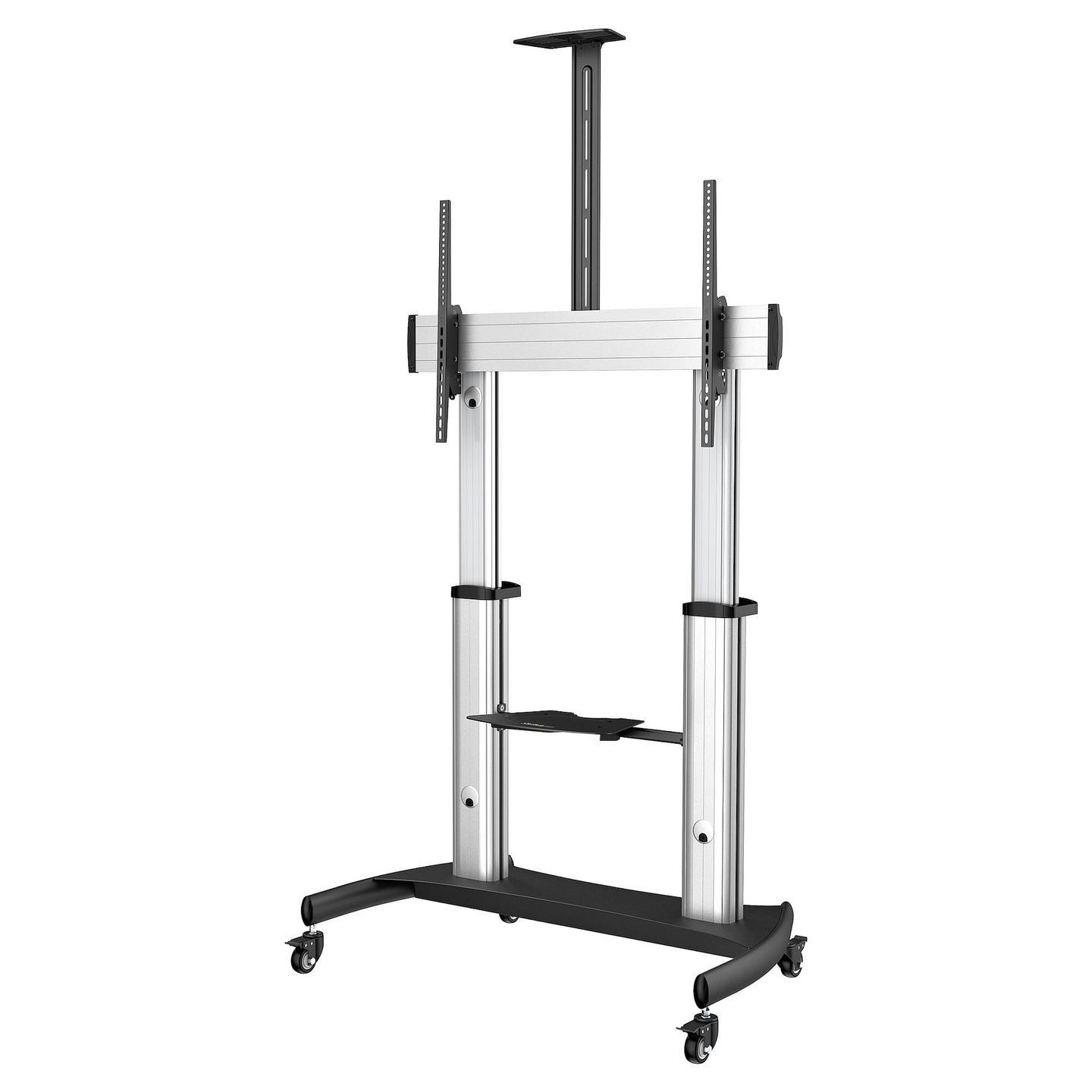 Mbajtëse për TV StarTech.com / 60"-100" / 100kg / VESA 200x200-1000x600 / Me Rrota / Lartësi e Rregullueshme / Inklinim - Zezë/Argjend