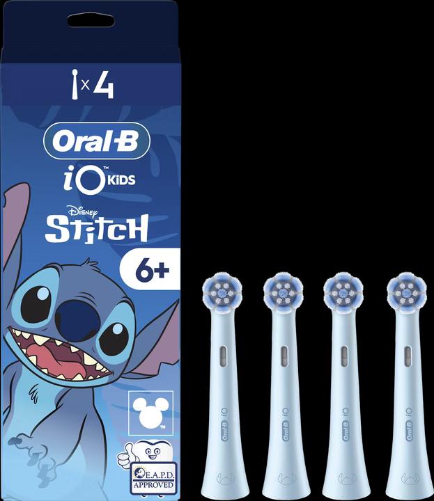Koka zëvendësuese për furçë dhëmbësh Oral-B iO Kids Stitch / 6+ / Extra Soft / Round Head / 4 Copë – Blu - 2