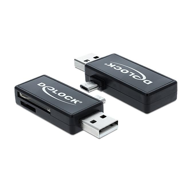 Lexues Kartelash DeLOCK 91731 / SD / SDHC / SDXC / microSD / microSDHC / microSDXC / MMC / MS / USB 2.0 / Micro-USB / USB-A / OTG - Zezë - 1