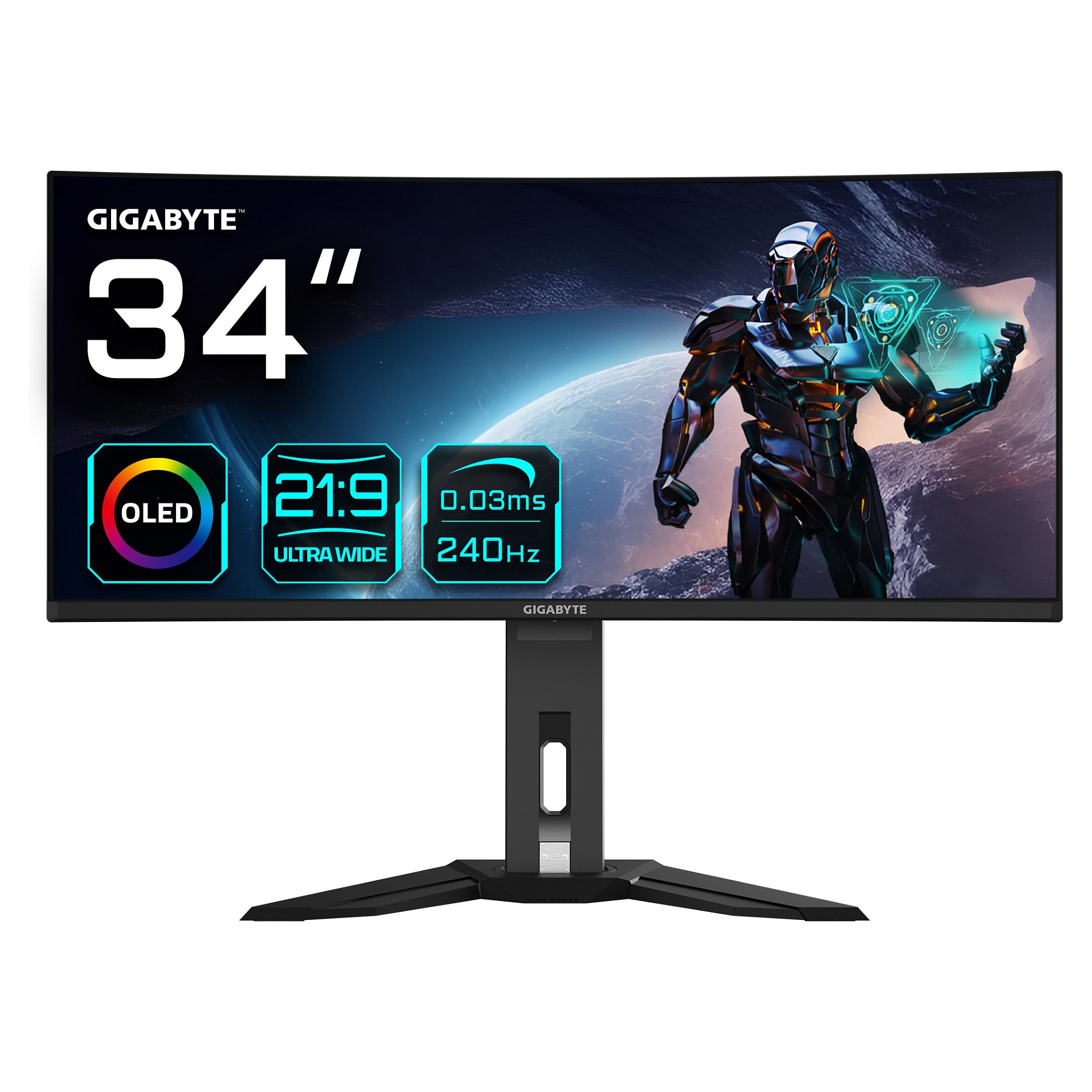 Monitor Gaming GIGABYTE MO34WQC2 / 34"/ Wide Quad HD / OLED / Curved / 240 Hz / 0,03 ms / HDMI + USB-C + DisplayPort  – Zezë - 1