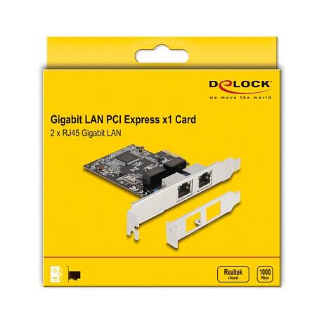 Kartë rrjeti DeLock 2-Port RJ45 Gigabit LAN RTL8111 PCI Express - 4