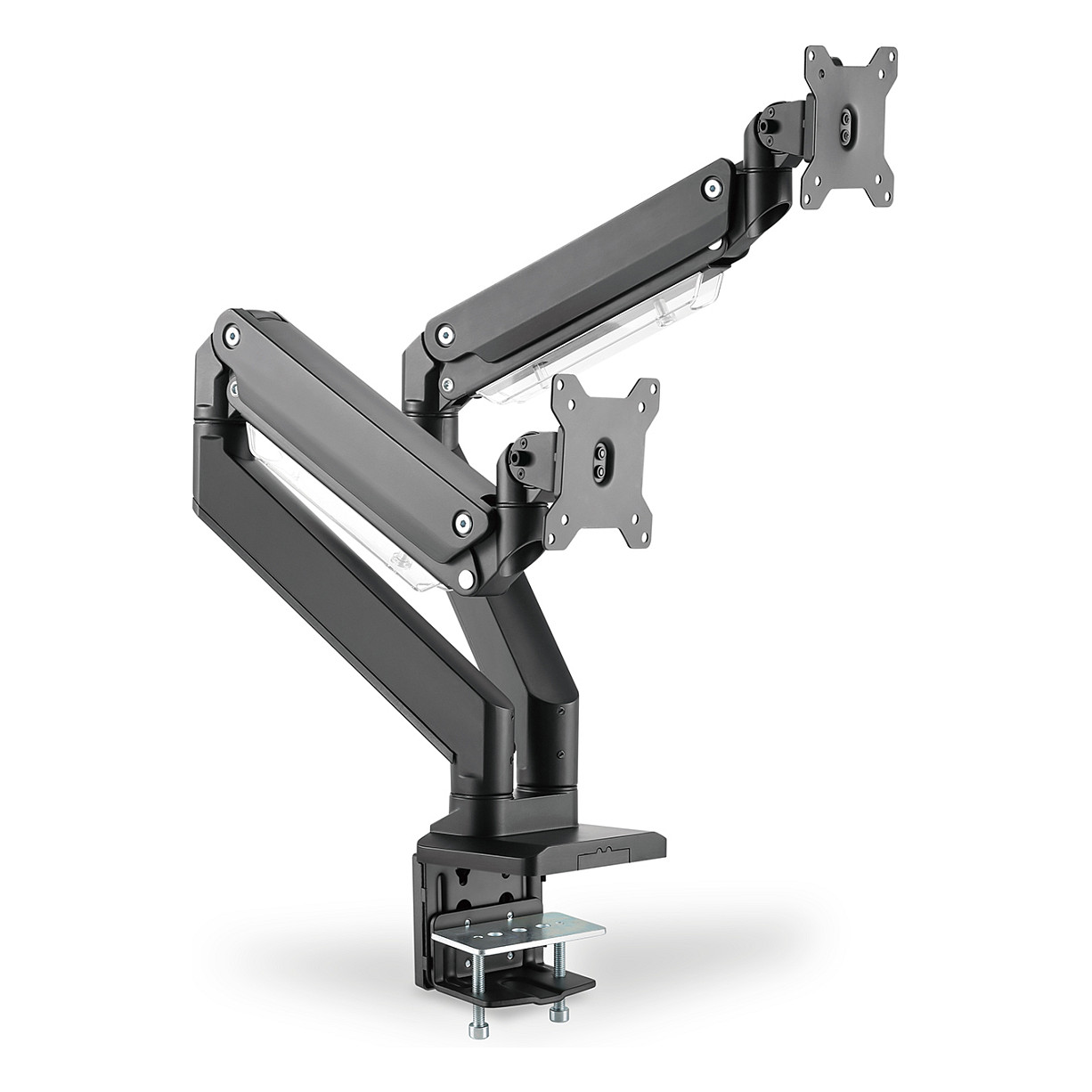 Mbajtëse për Monitor DIGITUS / 15″–35″ / deri në 30 kg / për 2 Monitorë / Lartësi të Rregullueshme / e Rrotullueshme / e Pjerrët - Zezë