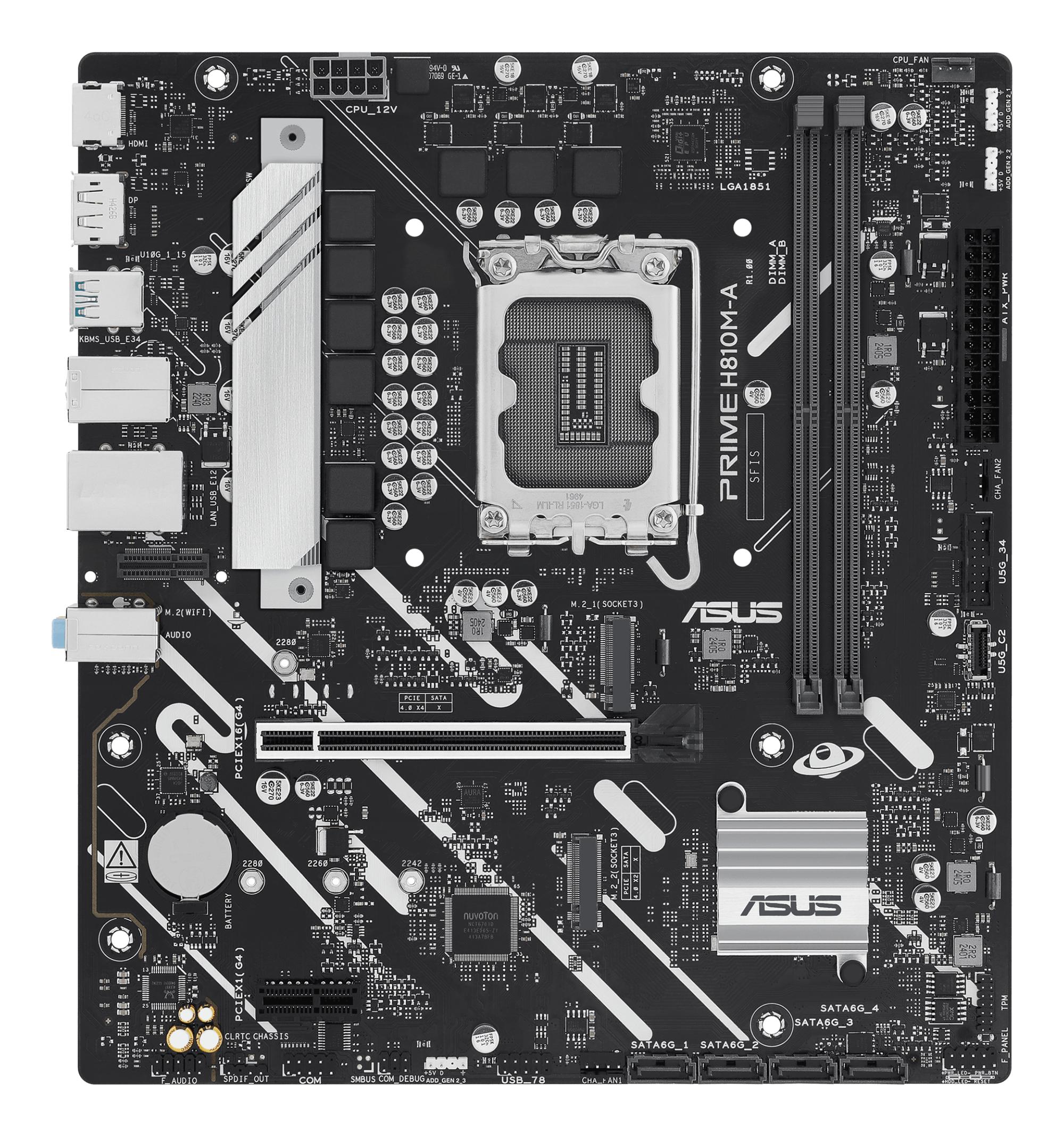 ASUS PRIME H810M-A-CSM – Intel H810, LGA1851, DDR5, 1GbE, Micro-ATX