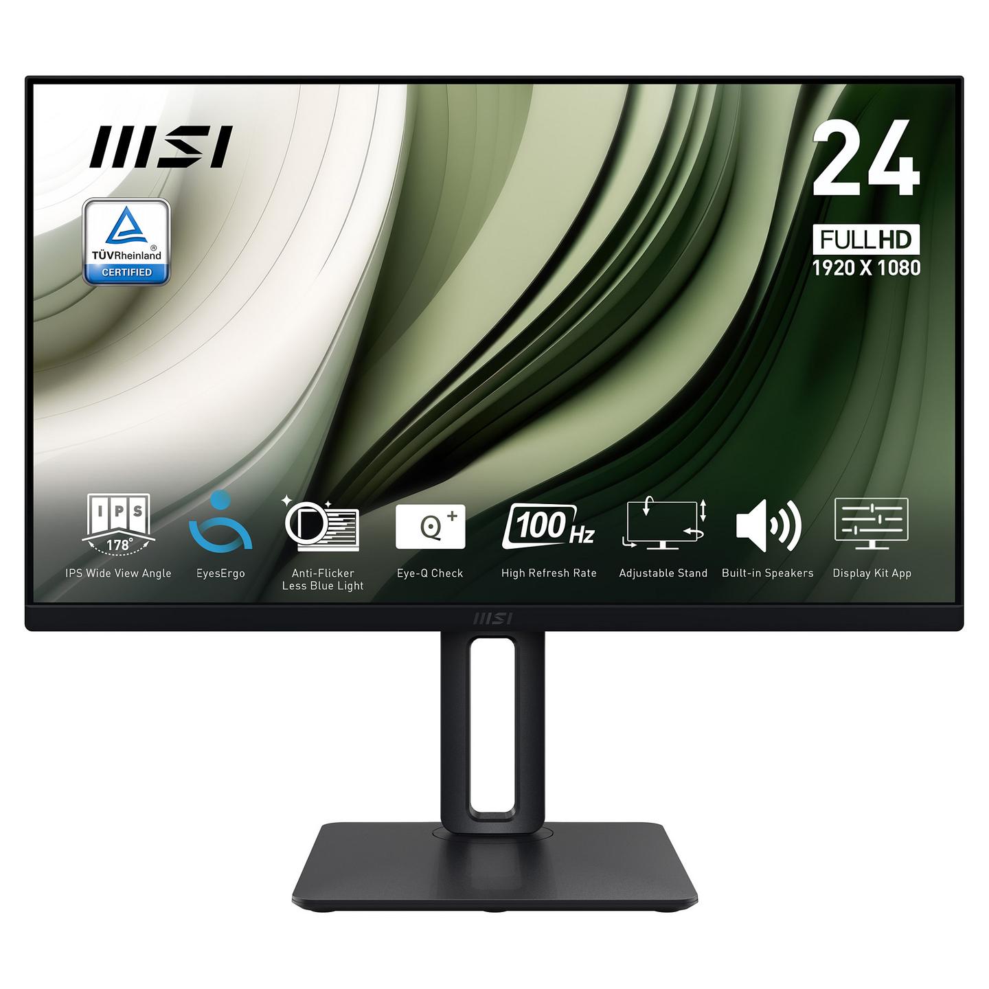 Monitor MSI Pro MP245PG / 23.8” / Full HD IPS LED / 100Hz / 1ms / HDMI+DP+VGA - Zezë