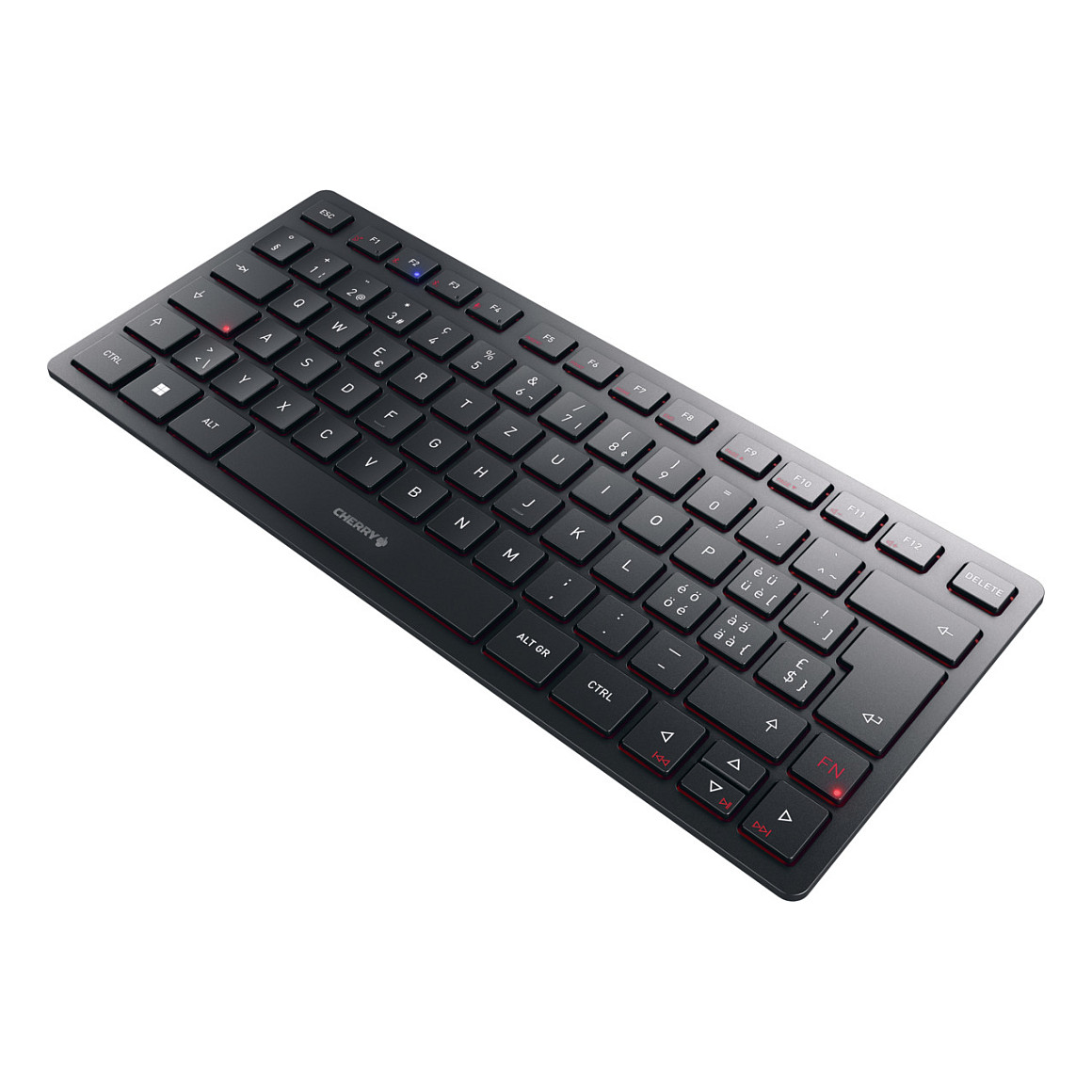 Tastierë CHERRY KW 9200 MINI / USB + RF Wireless + Bluetooth / QWERTZ / e zezë - 1