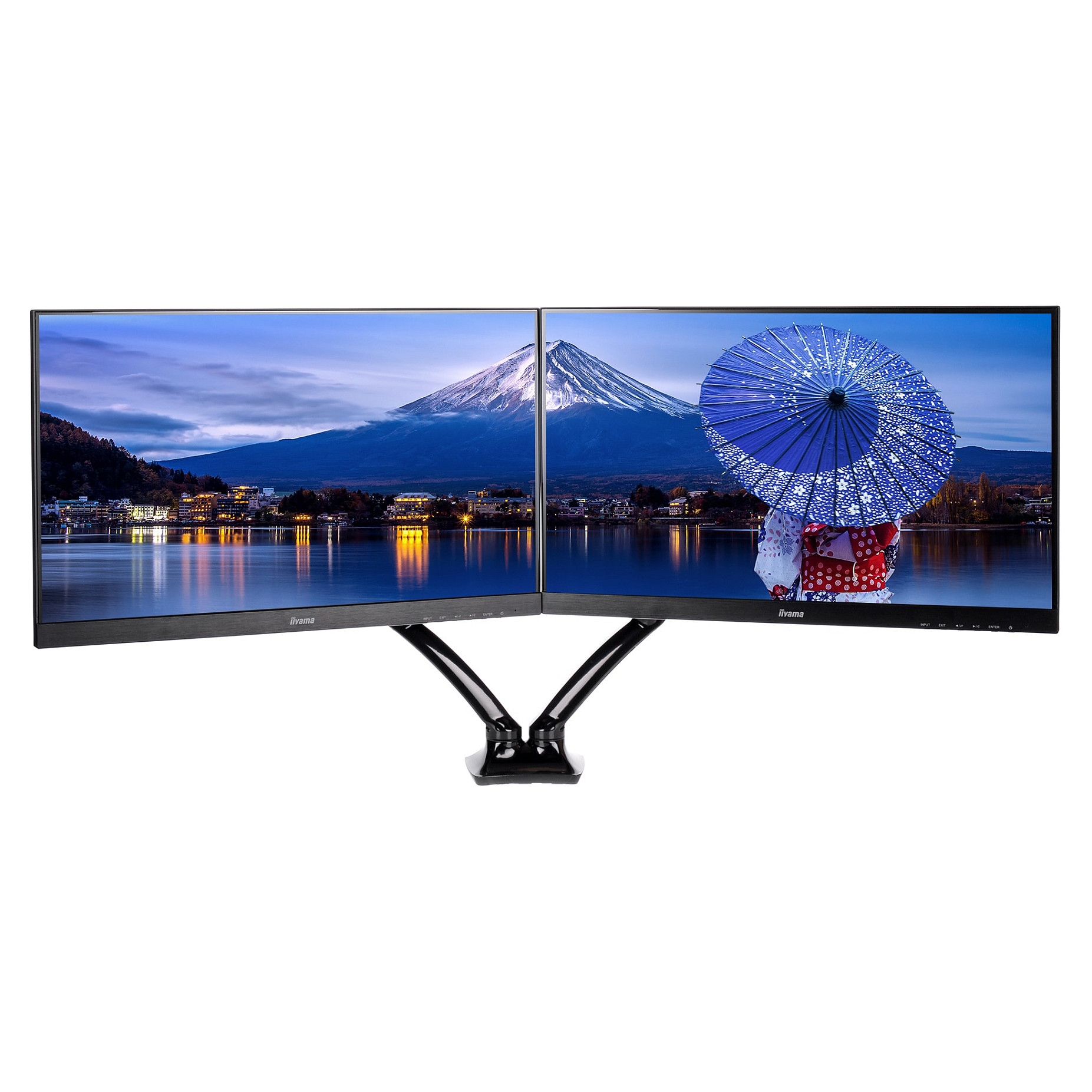 Mbajtëse për Monitor IIYAMA / Table Clamp Duo / 100x100 - Zezë - 3