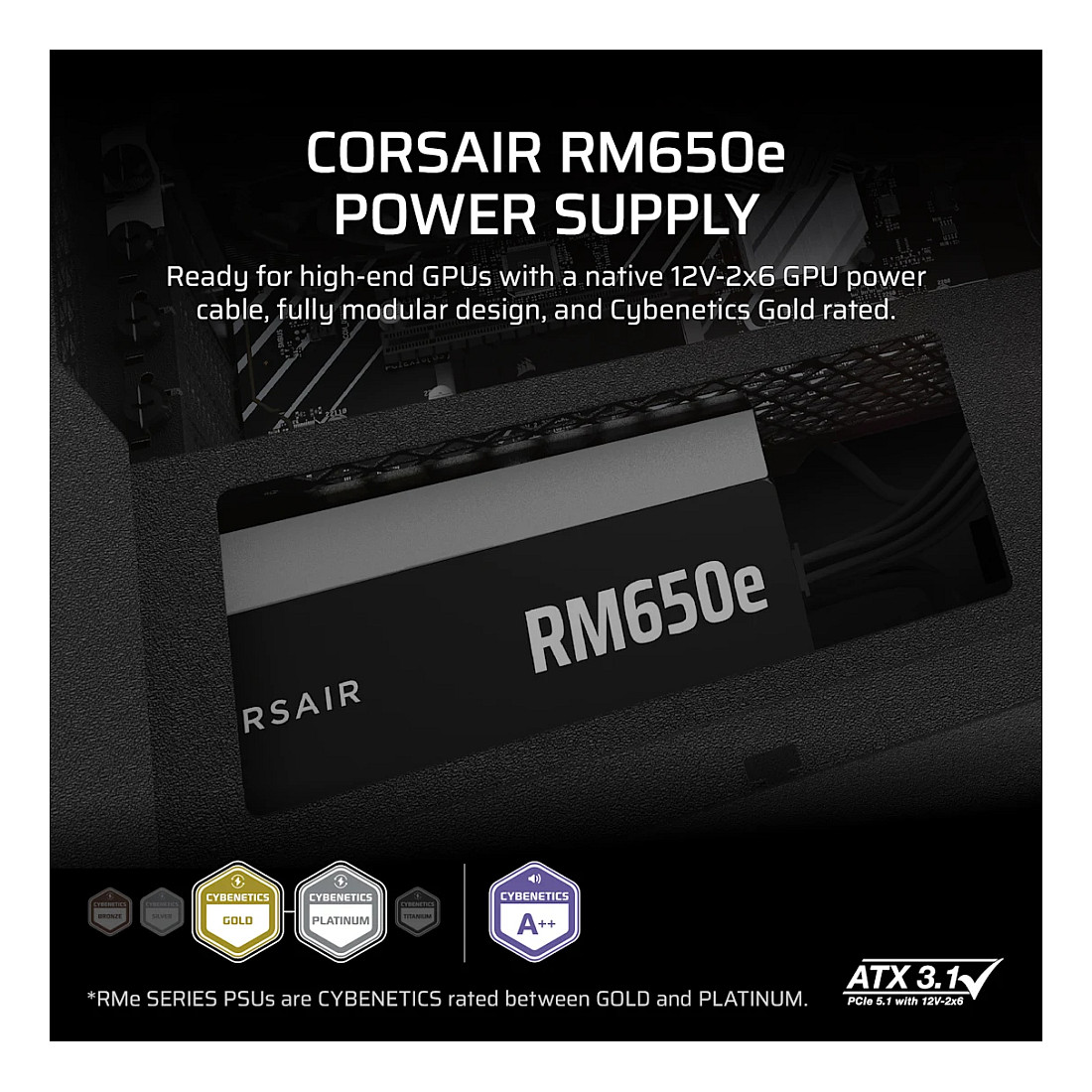 Furnizues Energjie 650W Corsair RM650e Modular / ATX 3.1 / 80+Gold - 2
