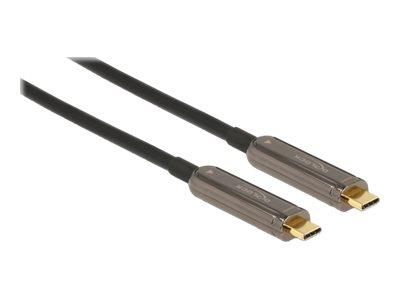 Kabllo USB DeLOCK 84103 / USB-C në USB-C / 10m / DisplayPort 1.2 / 4K 60Hz / Optik Aktiv - Zezë - 1