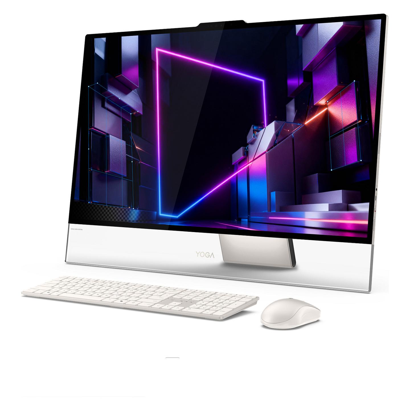 AIO Lenovo Yoga AIO 32IPH11, Core Ultra X7 358H, 32GB LPDDR5X, 2TB, 31.5" 4K OLED, Intel Arc B390 Graphics, Tastierë & Maus - Krem - 5