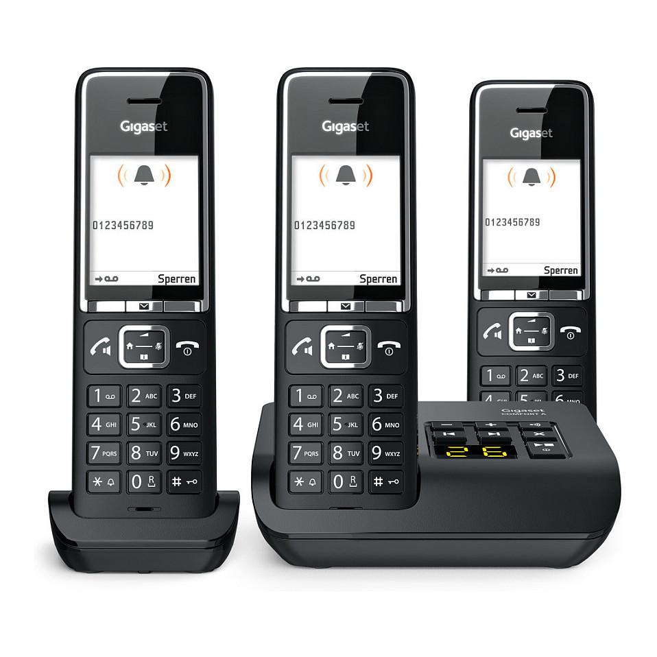 Telefona të Thjeshtë Gigaset COMFORT 550A Trio, 3 Handset, DECT/GAP, 2.2" TFT, deri në 200 Kontakte - Zezë - 5