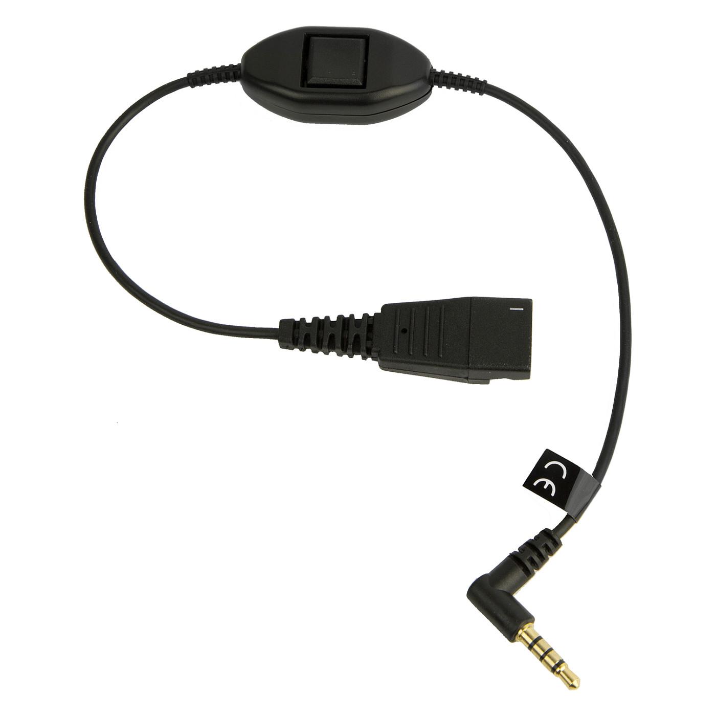 Kabllo për kufje Jabra LINK Mobile QD në 3.5 mm, me buton përgjigjeje, 8800-00-103 - Zezë