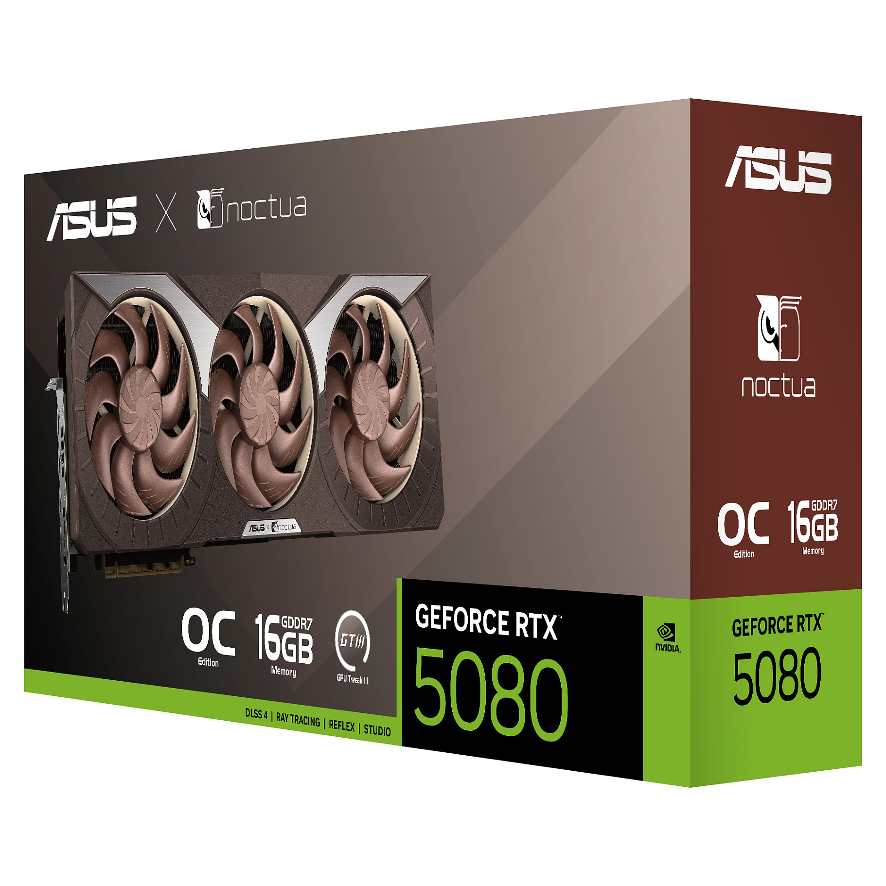 Kartelë Grafike NVIDIA GeForce RTX 5080 / 16GB GDDR7 / 256-bit / ASUS Noctua Edition / 3 Fan - 23