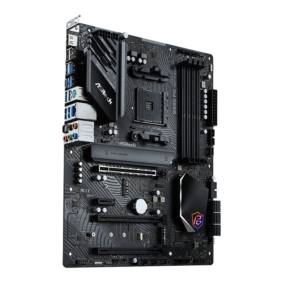 Pllakë Amë ASRock B550 PG Riptide / AMD AM4 / B550 / DDR4 / ATX / 2.5GbE LAN / CrossFireX - 7