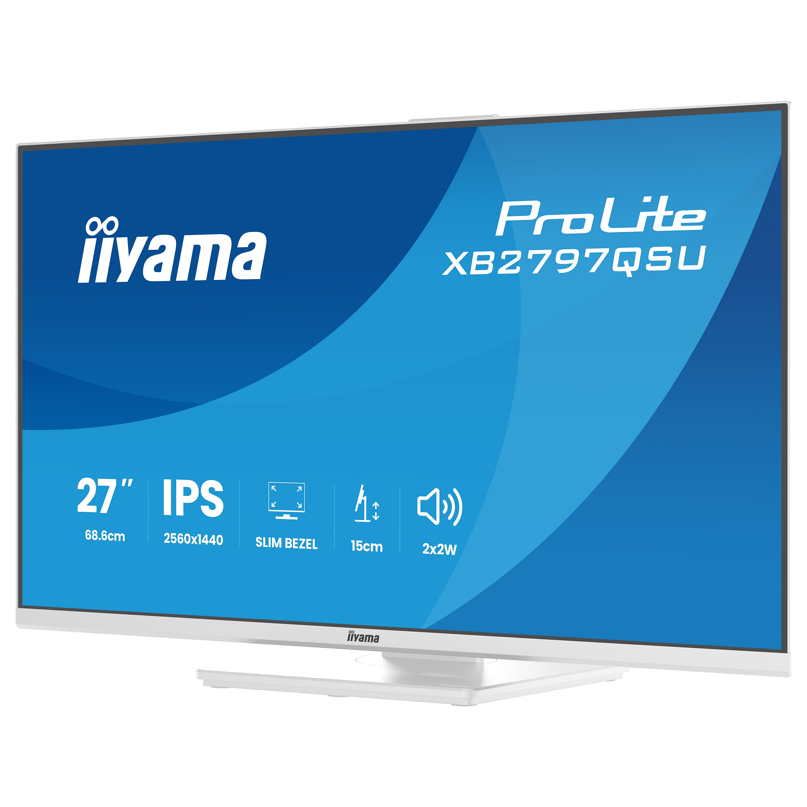 Monitor iiyama ProLite XB2797QSU-W1 / 27"/ Quad HD IPS / LED / 75Hz / 1ms / HDMI+USB+DP - Bardhë - 12