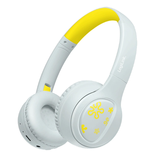 Kufje pa kabllo LogiLink BT0073BL / Music Buddies / On-Ear / Bluetooth 5.4 / 40 mm / 25 orë / 85 dB – Verdhë