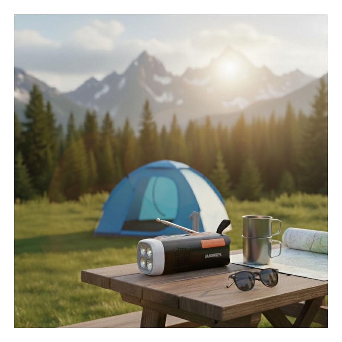 Radio portative Marmitek RESQ 200, DAB, DAB+, FM, 3 W RMS, Ekran LCD, Dalje për kufje 3,5 mm, USB-C, Me kurdisje - Zezë - 4