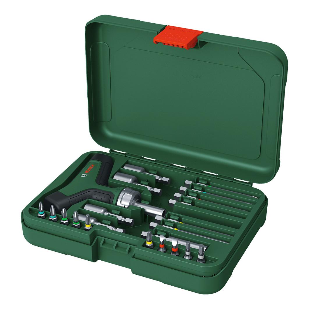 Set Kaçavidë me Mekanizëm Ratchet Bosch 1 600 A02 Z9T, 22 Pjesë, T-Dorezë, Mbajtëse Magnetike - Zezë/Gjelbër - 4