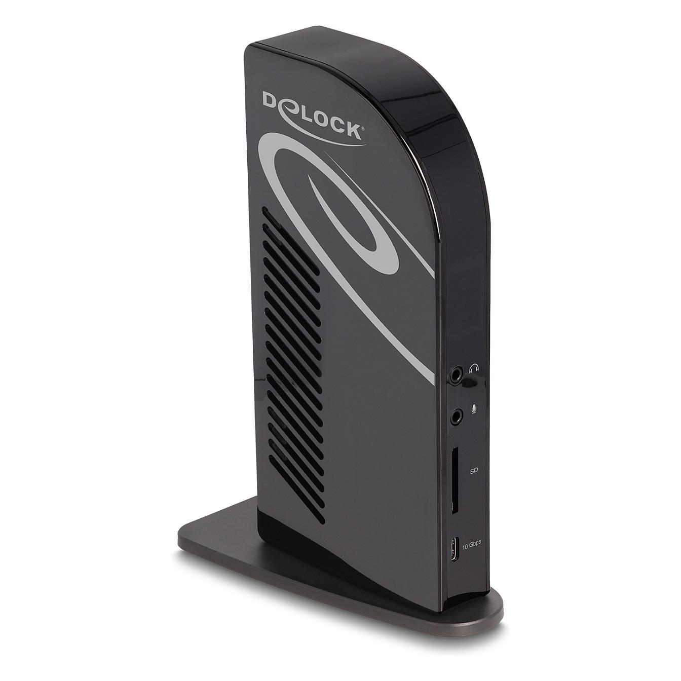 Docking Station DeLOCK 88051 , USB-C , 3x 4K 60Hz , DisplayLink , 5x USB , Gigabit LAN , SD , PD 96W - Zezë