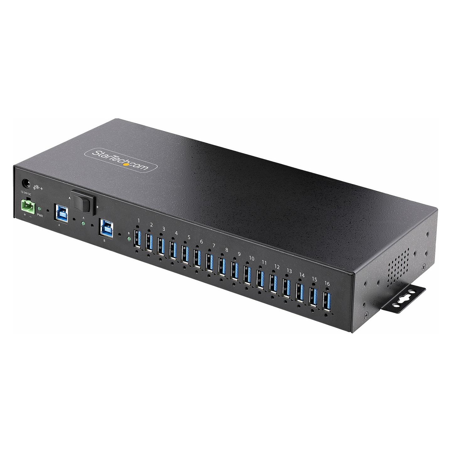 Hub USB StarTech.com S5G16AINDS-USB-A-HUB, 16 Porta, USB 3.2, 5Gbps, 2x Host, Metal - Zezë