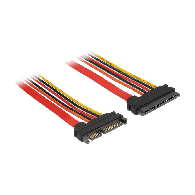 Kabllo SATA DeLOCK 84921, SATA 6 Gb/s, SATA 22-pin në SATA 22-pin, zgjatuese, 1 m - Shumëngjyrëshe - 1