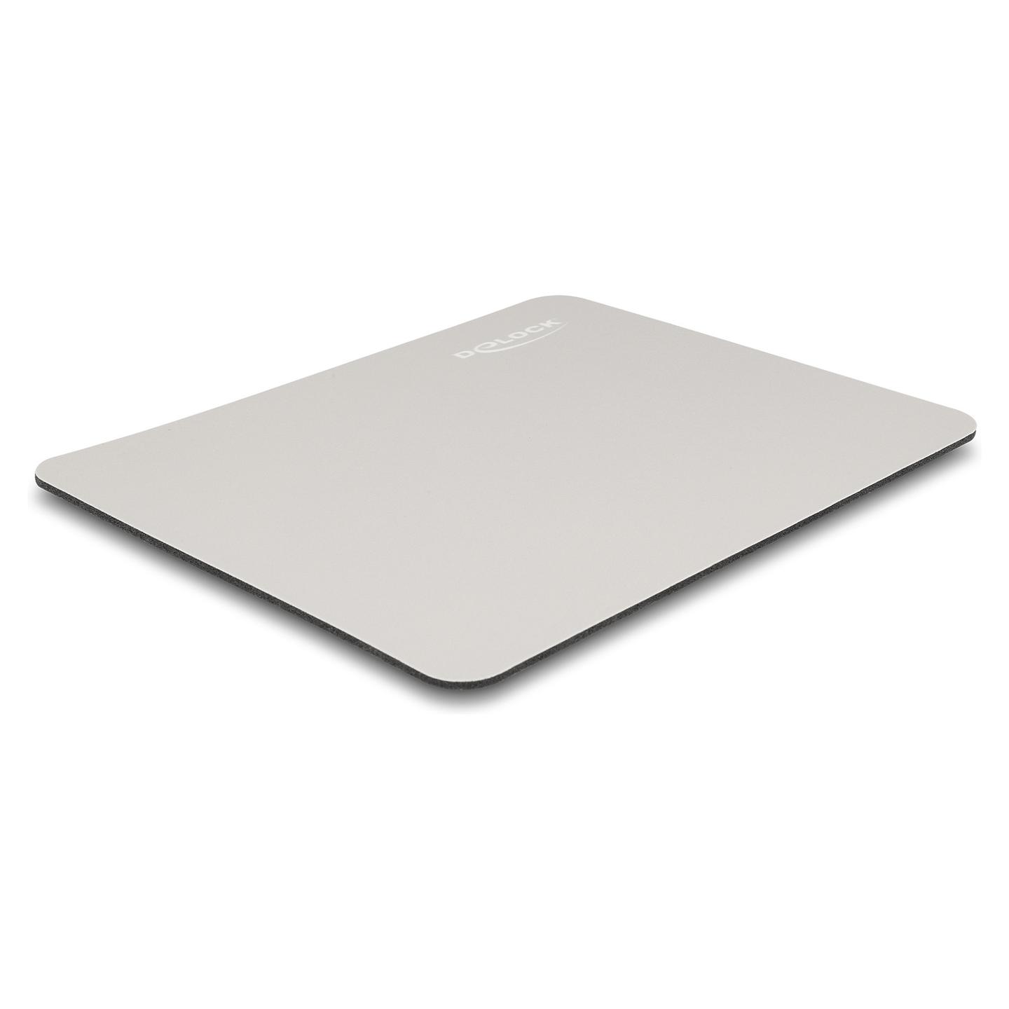 Mauspad DeLOCK Gome me Shtresë Qelqi / 220 x 180 x 3mm / Sipërfaqe e Lëmuar - Gri
