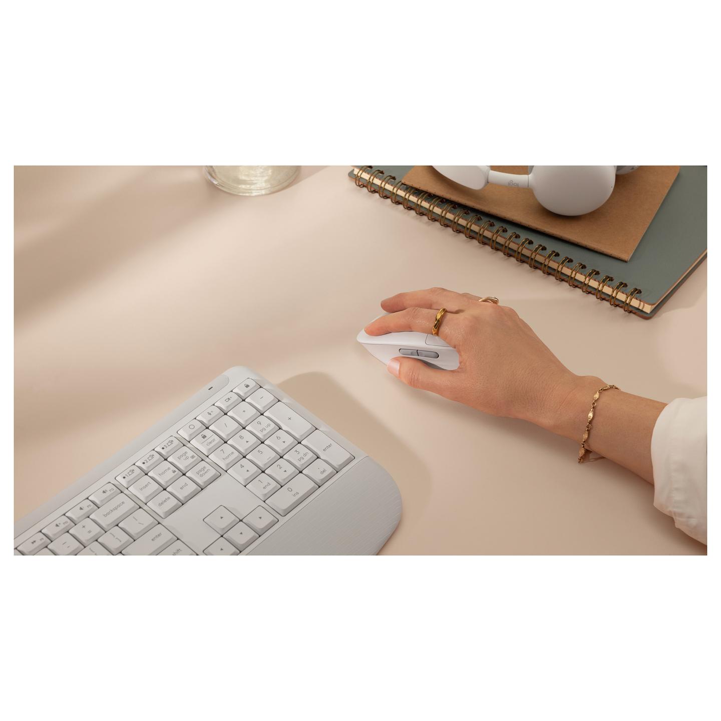 Maus pa Kabllo Logitech Signature Comfort Plus M850 L / Optik / 4.000 DPI / 6 Butona / Bluetooth - Bardhë - 3