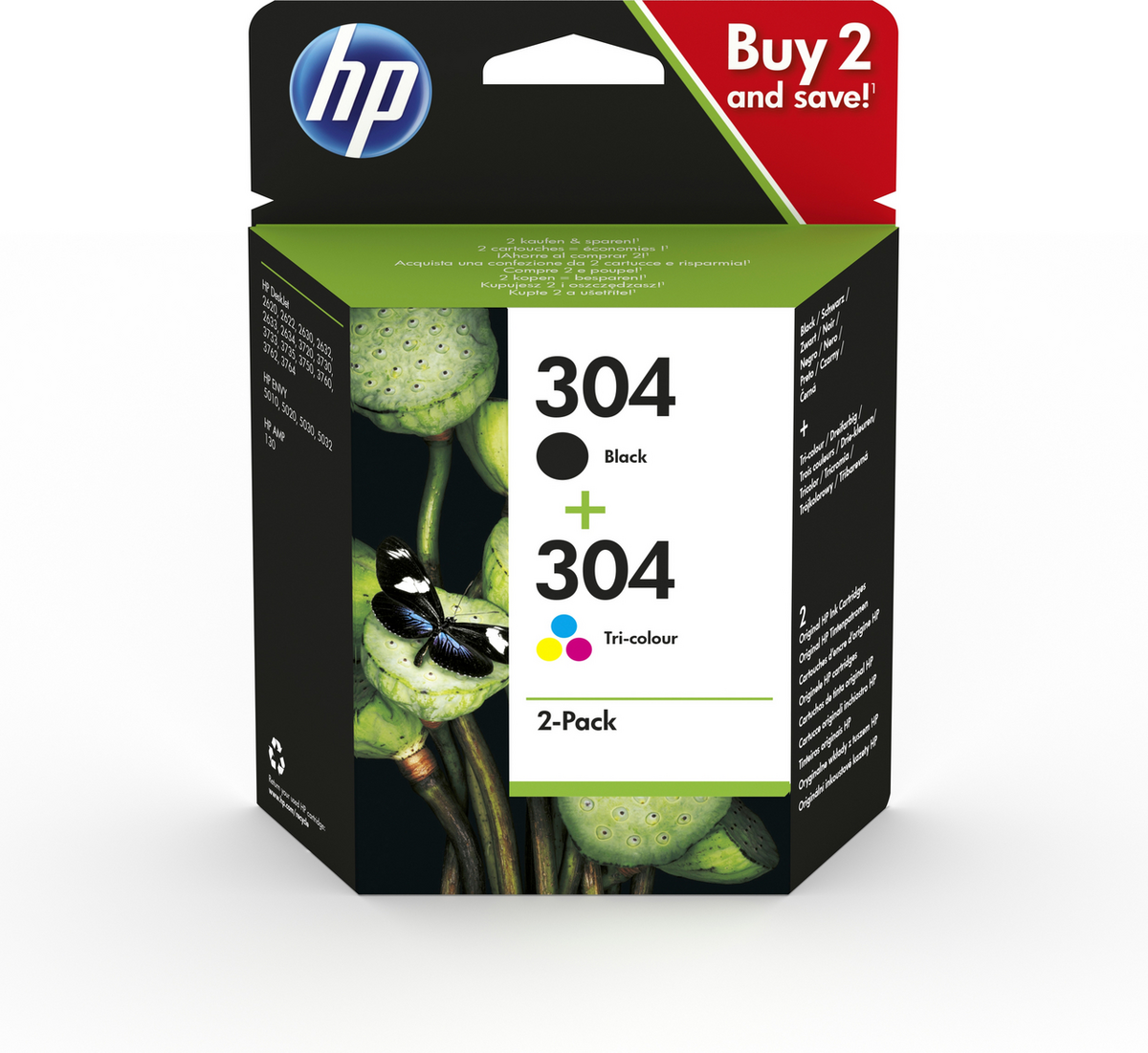 Ink HP 304 / 3JB05AE – Zezë, Blu, Rozë, Verdhë (Multipack) - 1