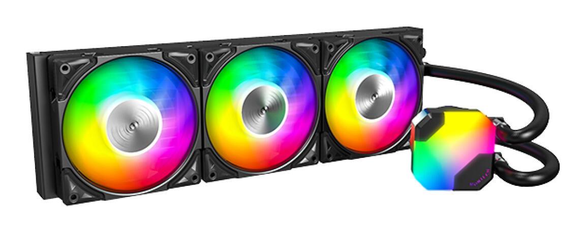 Ftohës me ujë për procesor Montech HyperFlow ARGB 360 / 360mm / 3x 120mm ARGB Fan / 600-2100 RPM – Zezë