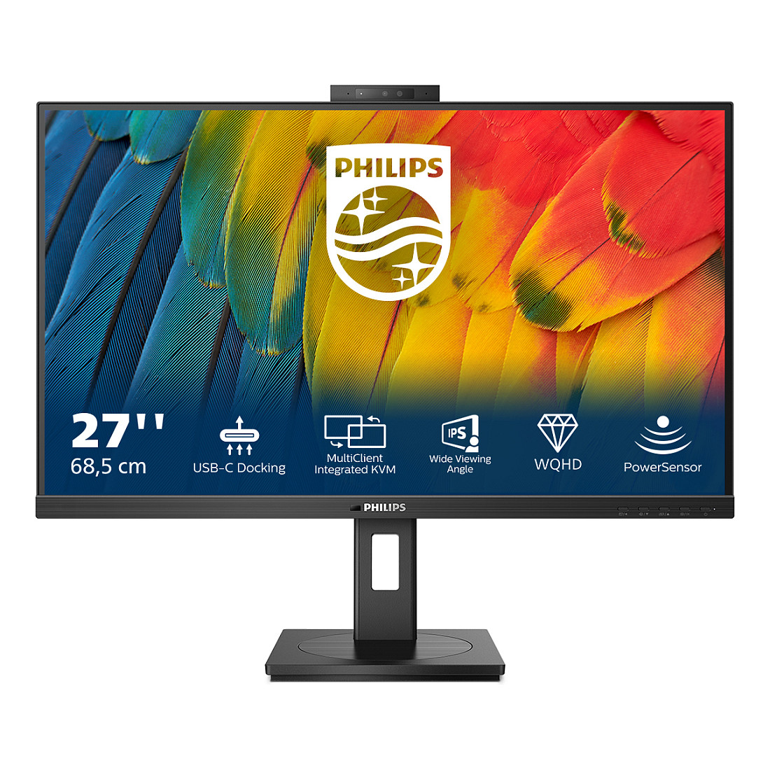 Monitor Philips 27B1U5601H / 27″ / QHD IPS LCD / 75Hz / 4ms / HDMI + DP + USB-C + USB Hub / Speaker + Webcam - Zezë - 3