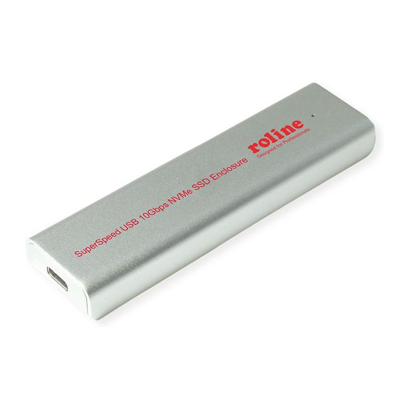 Kuti për SSD ROLINE 16.01.4148, M.2 NVMe, USB 3.2 Gen 2, Type-C, 10 Gbps - Argjend