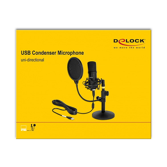 Mikrofon Delock USB Condenser Professional Set for Podcasting & Gaming - Zezë - 3